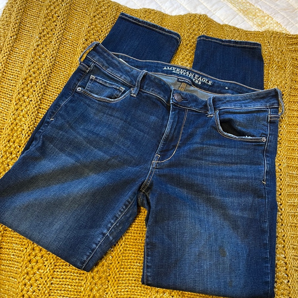 American eagle superstretch mid rise skinny jeans size 14